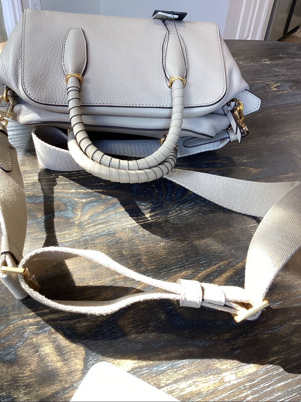 Donna Karan Chantilly Leather Mini Satchel Bag with Chain Charms - Picture 13 of 13